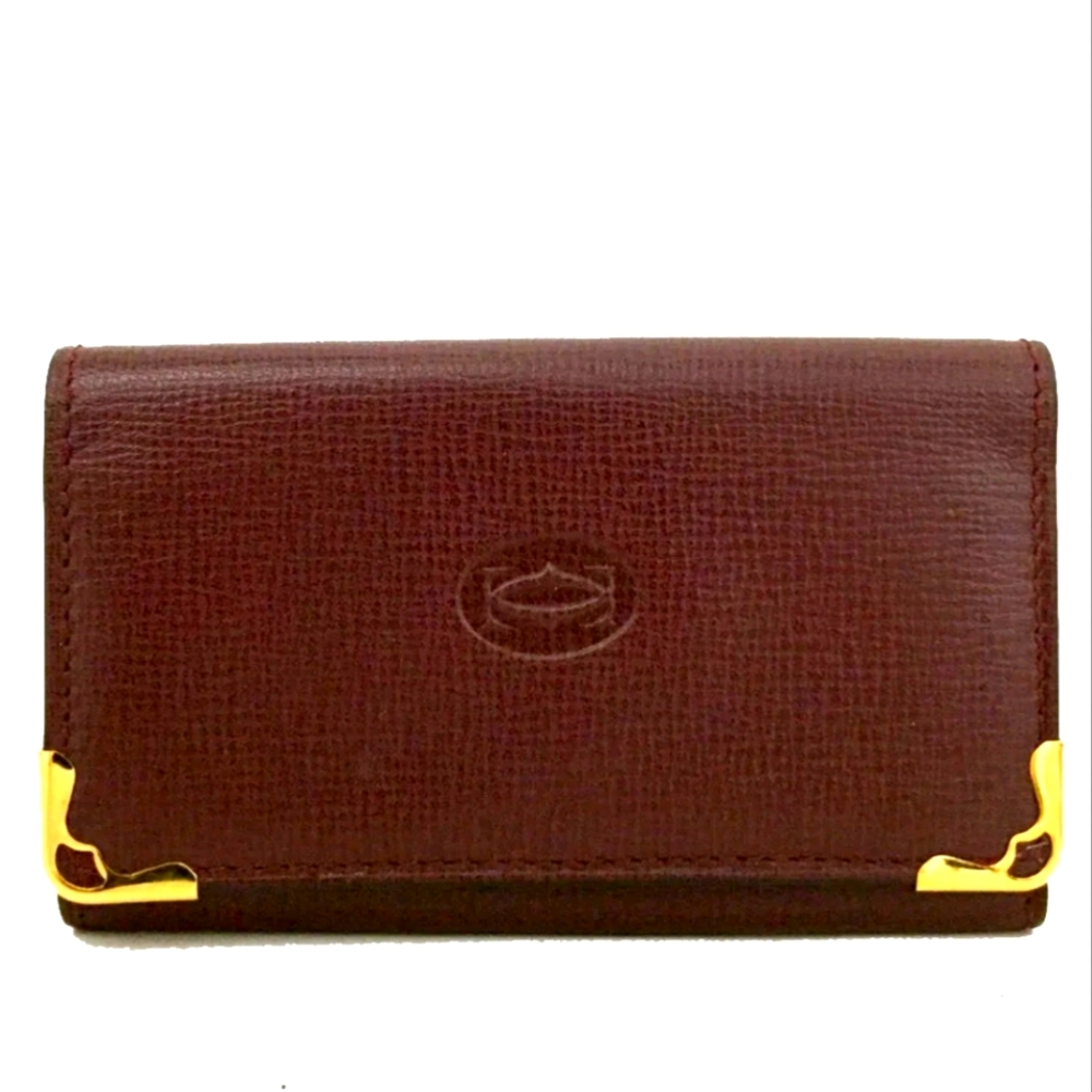 MUST DE CARTIER LEATHER KEY RING 6 RING KEY CASE/1A5095